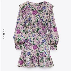 Zara Satin Effect Print Dress